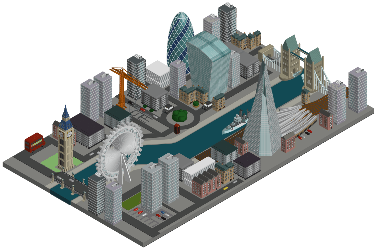 Isometric illustration of London