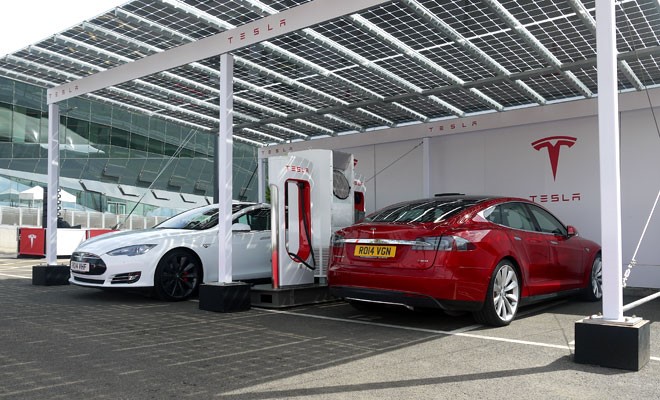 Beyond rail: Tesla supercharger station